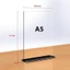 Thanh menu bằng acrylic trong suốt, rõ ràng và dễ đọc, có các kích thước A4, A5 và A6.
