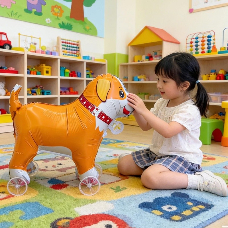 Bóng bay có bánh xe động vật 3D dễ thương vui nhộn cho trẻ em - Bóng bay bằng nhôm hình con vịt hình con vịt đi bộ ngoài trời