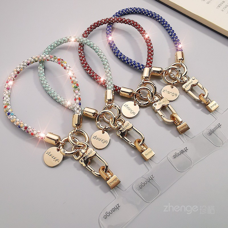 Dây Điện Thoại Di Động Nữ Cổ Tay Nhấp Nháy Kim Cương Độc Đáo Siêu Đẹp Ánh Sáng Sang Trọng Niche Tinh Tế Cao Cấp Ngắn Du Lịch Ngoài Trời