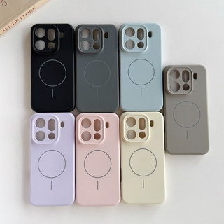 Ốp Điện Thoại Từ Silicon Lỏng Thân Thiện Với Da Cho OPPO Find X9 Pro X8 Ultra X8 Pro X8S + Reno 15 Pro 14 Pro Màu Trơn Sạc Từ Tính Mềm Vỏ Chống Sốc