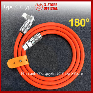 Cáp sạc PD 100W Type C to C, dây sạc gaming xoay 180 độ, dây to, sạc cho Mbook, điện thoại - DSTBX180D