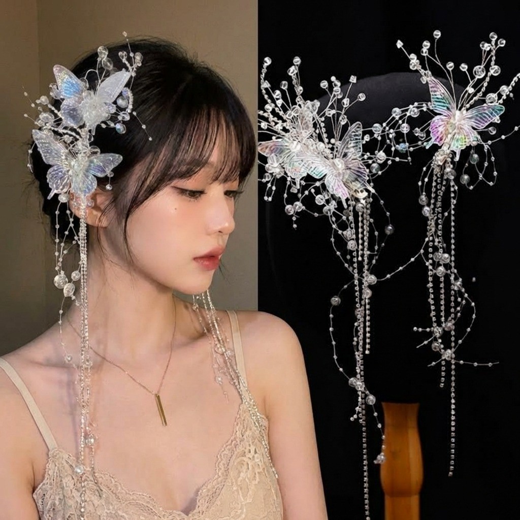 Kẹp Tóc Hình Bướm Pha Lê Cho Bé Gái - Style Siêu Tiên Công Chúa