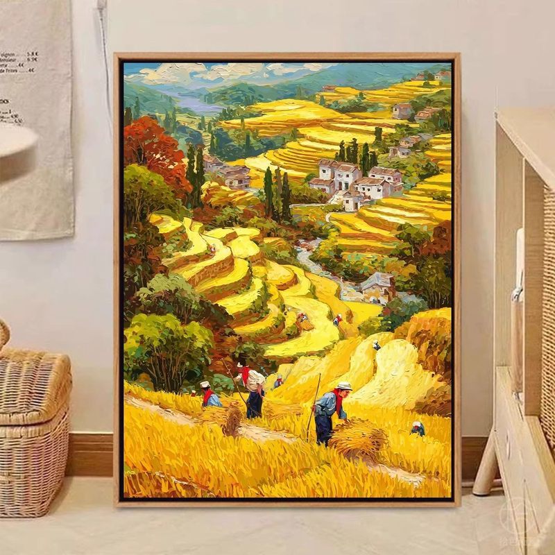 Mùa Thu Sân Vườn Thu Hoạch Canvas Tranh Sơn Dầu Phong Cách Thẩm Mỹ Chữa Bệnh Ấm Áp Mục Vụ Phòng Khách Phòng Ngủ Trang Trí Tường