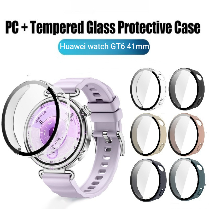 Ốp Bảo Vệ Có Màn Hình Kính Cường Lực Bảo Vệ 2 Trong 1 Cho Huawei Watch GT6 41 Mm Ốp Lưng Cho Huawei Watch GT6 Phụ Kiện Vỏ Đồng Hồ