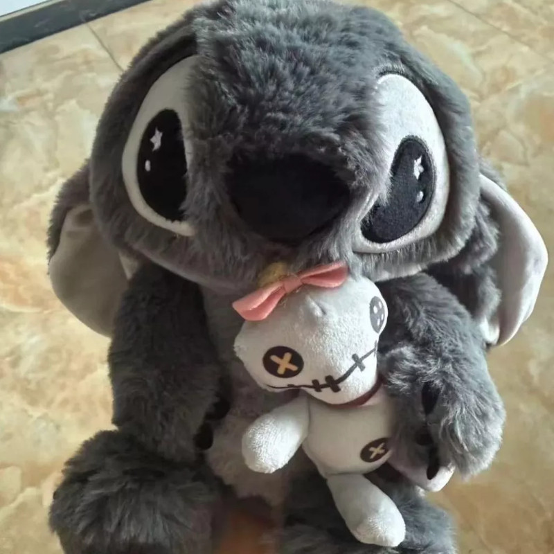 Gấu Bông Stitch Xám, Thú Nhồi Bông Mềm Mịn 35cm/45cm, Làm Quà Tặng Sinh Nhật, Valentine, Đồ Chơi Ôm Dễ Thương