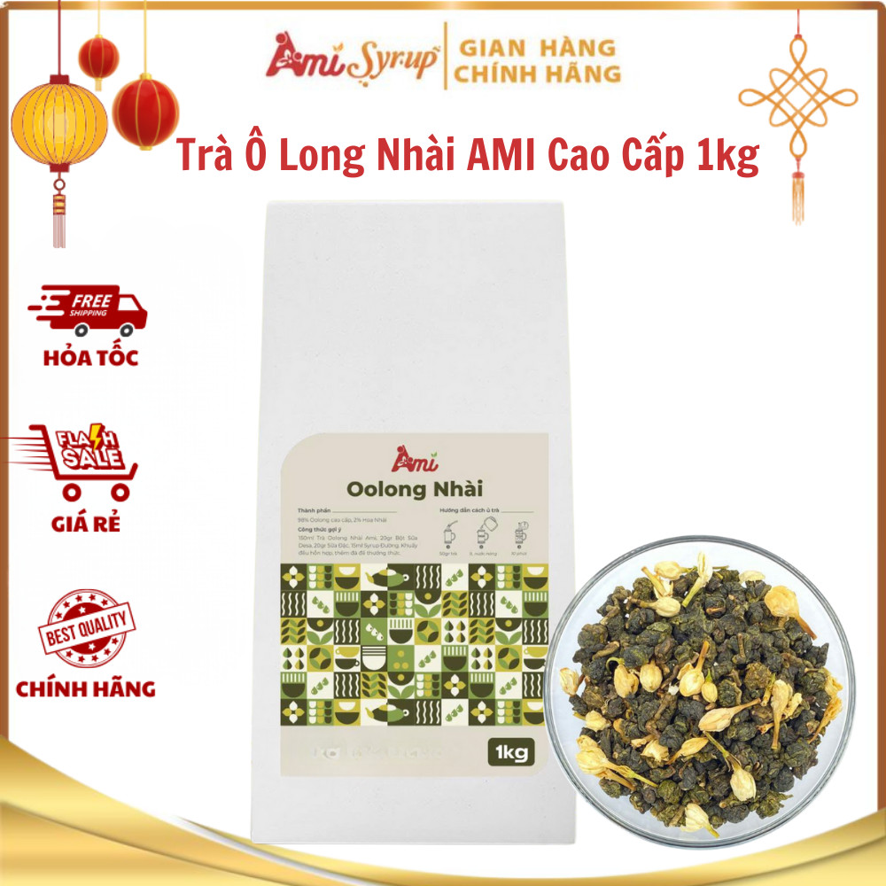 Trà Ô Long Nhài AMI Cao Cấp 1kg, Hương Nhài Thanh Khiết, Vị Trà Đậm Dịu Dùng Pha Chế Chuyên Nghiệp