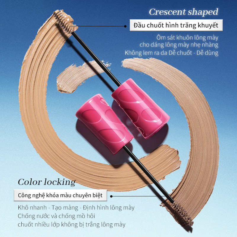 ROCKSWEET Mascara Lông Mày 2.0 – Họa Tiết Mờ Nhung Cho Lông Mày Trông Tự Nhiên, Chống Thấm Nước, Chống Mồ Hôi, Chống Nhòe. Một Cú Vuốt Mang Lại Màu Sắc Phong Phú, Thân Thiện Với Người Mới Bắt Đầu