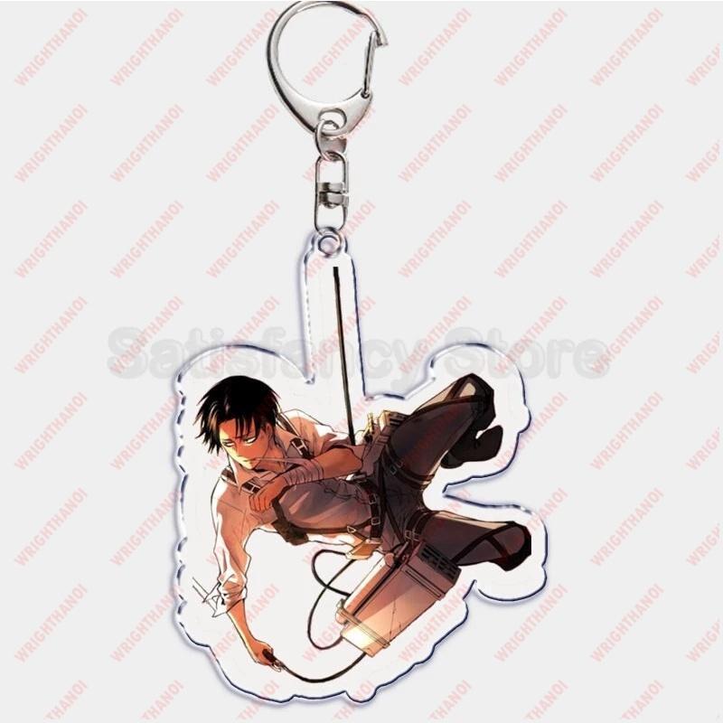 Móc khóa Attack on Titan hình huy hiệu và các nhân vật siêu ngầu Levi Eren Hange Mikasa Phụ kiện trang trí túi xách