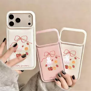 Strawberry Bow phù hợp cho trường hợp iPhone 17Pro 15plus Nhật Bản Hàn Quốc 1312pro cá tính 11 lỗ lớn