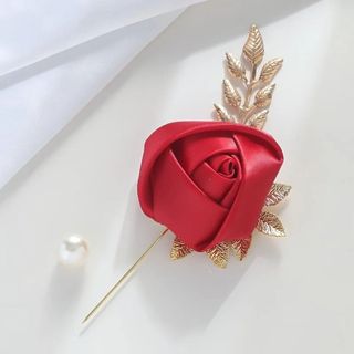 NICOLOO Rose Bud Boutonniere, Giả Ngọc Trai Lụa Chú Chổi Boutonniere, Người Cao Cấp Corsage Chân Cho Tiệc Cưới Trang Trí Dự Tiệc