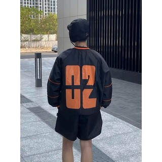 Áo Sweater Dù Cổ Tim Bóng Rổ Unisex 2 Lớp – In Lụa Số 02 – Form Rộng Basic Bigsize Cặp Đôi