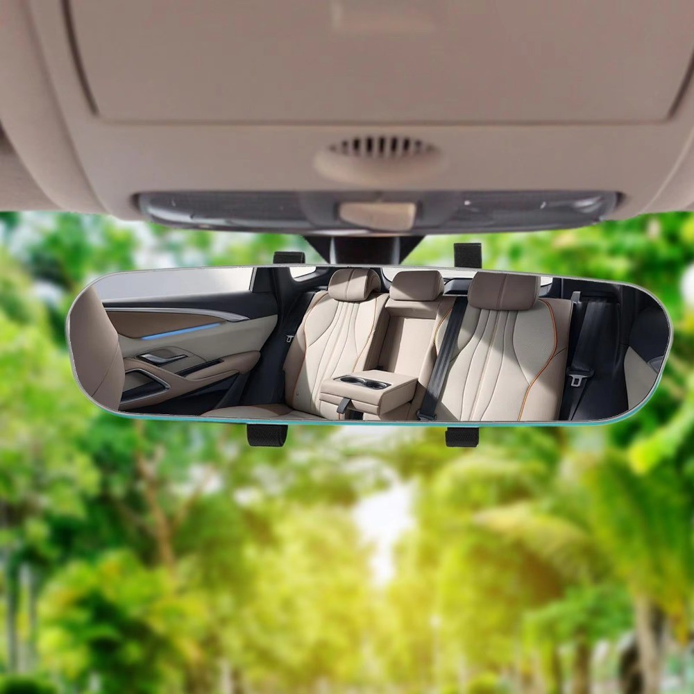 DELMER Chống chói Nội thất ô tô Chiếu hậu, Gương chiếu hậu lồi góc rộng có thể điều chỉnh, Vỏ gương che nắng dễ trượt độ phân giải cao chống vỡ