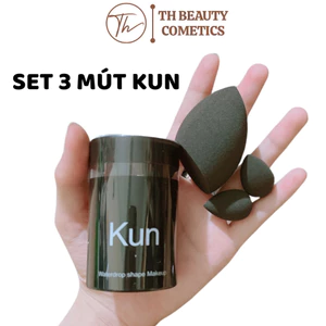 Bông mút tán nền Kun set 3 chiếc siêu mịn bám phấn chính hãng TH Beauty Cosmetics