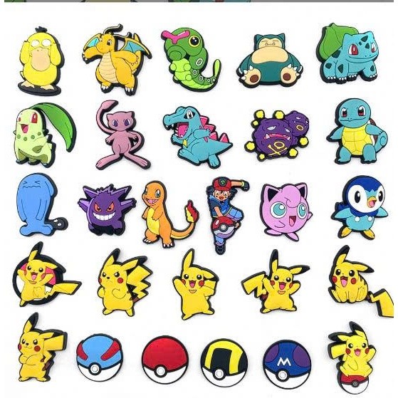 Set 12 Sticker/ Charm gắn dép POKEMON 2- siêu đáng yêu
