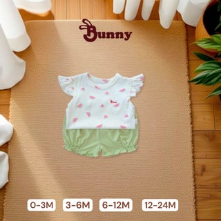 (0-24M) Bộ cánh tiên xuân hè bé gái họa tiết xinh xắn Bunnybaby thoáng mát