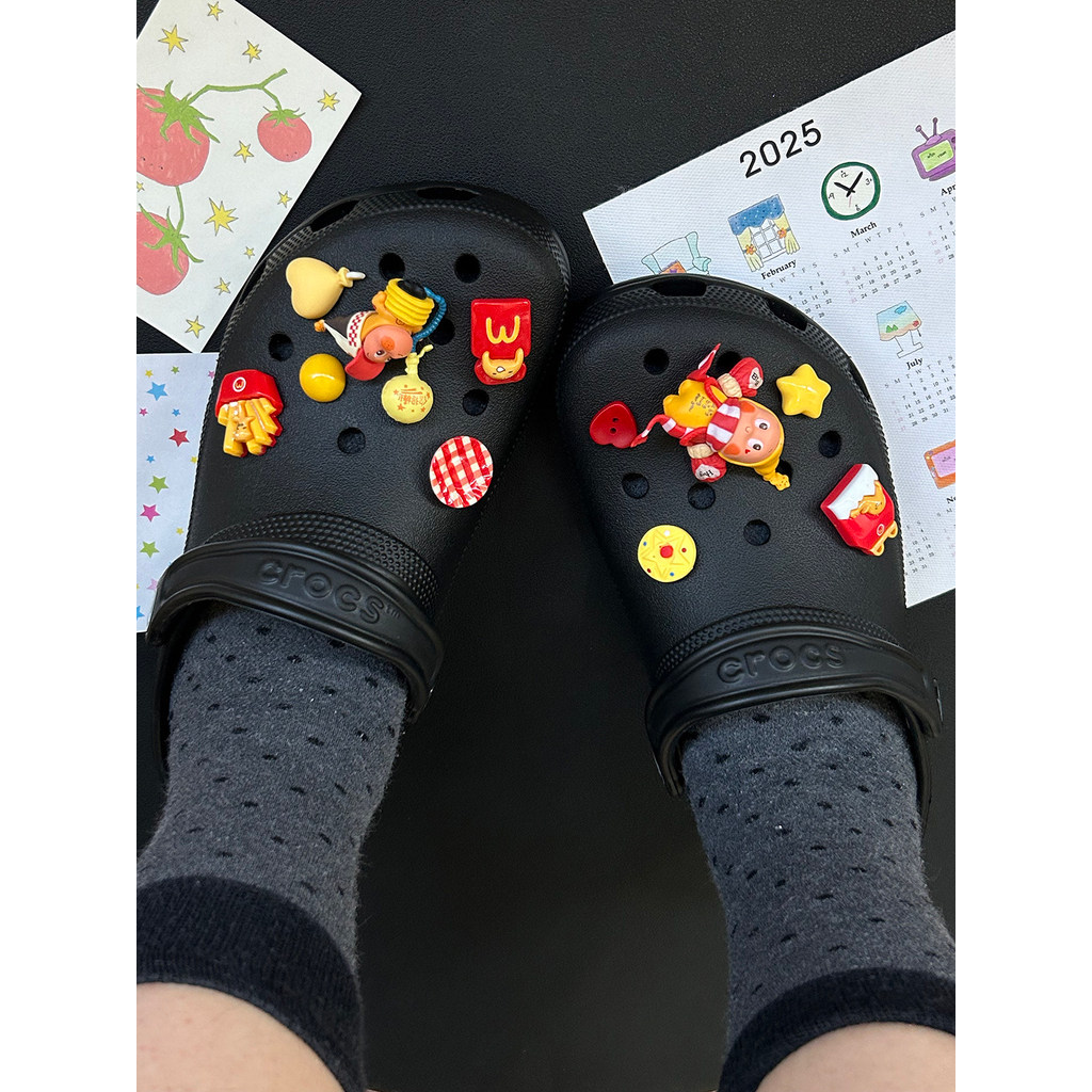 Phụ Kiện Giày Lỗ Ôm Bóng Ngôi Sao Người Giày Hoa Thích Hợp Cho Crocs Khóa Giày Dễ Thương Có Thể Tháo Rời Khóa Giày Lỗ Khóa Giày Busch Khóa Giày Zhibixing ins Giày Hoa