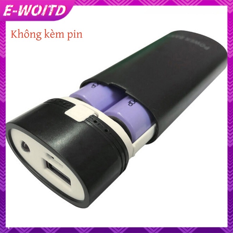 Hộp sạc di động USB E-WOITD 2x 18650 có đèn flash HNVN
