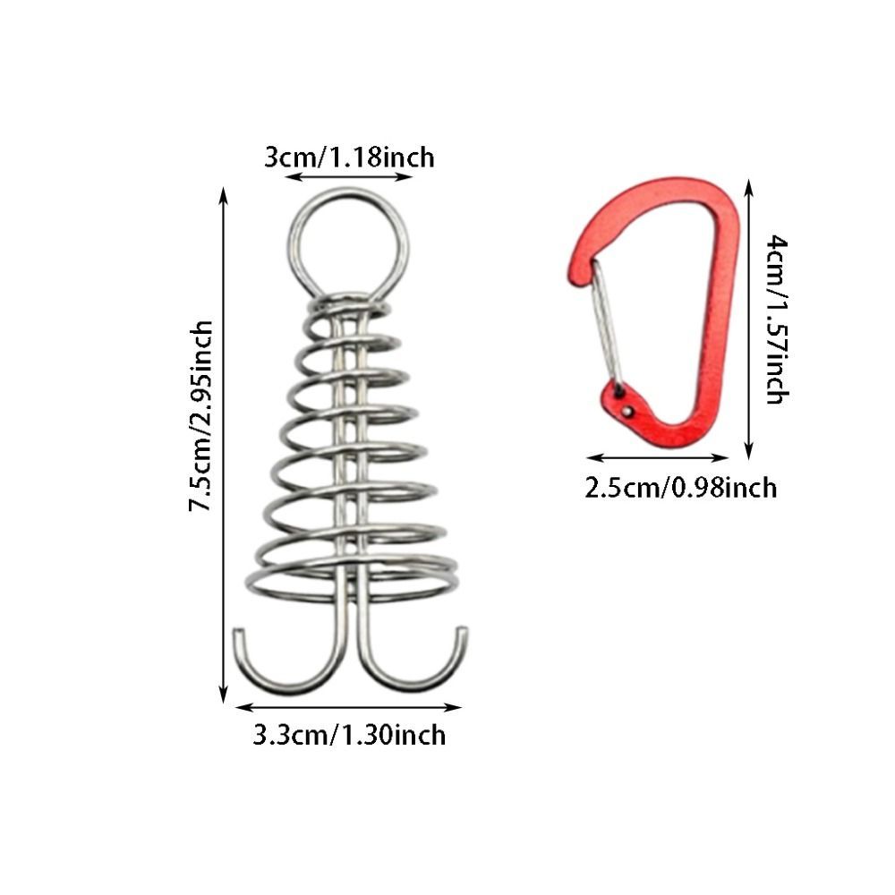 DARON 6 Chiếc Cắm Trại Ngoài Trời Sàn Móng Tay, Khóa Lò Xo Hợp Kim Nhôm Lều Bạch Tuộc Khóa Dây, Dây Gió Co Giãn Xương Cá Thép Không Gỉ Cố Định Lều Khóa Dây Chống Gió