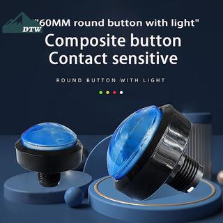 DTW 1 Nút Arcade 60mm LED Tròn Lớn với Microswitch dành cho DIY Arcade Game - 12V 32A Thể Thao