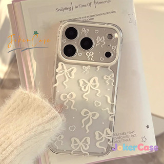 Ốp Lưng Cho IPhone 11 17 15 16 13 14 12 Pro Max 17AIR 15 7 8 Plus X XR Max Bìa mềm trong suốt có nơ sáng tạo
