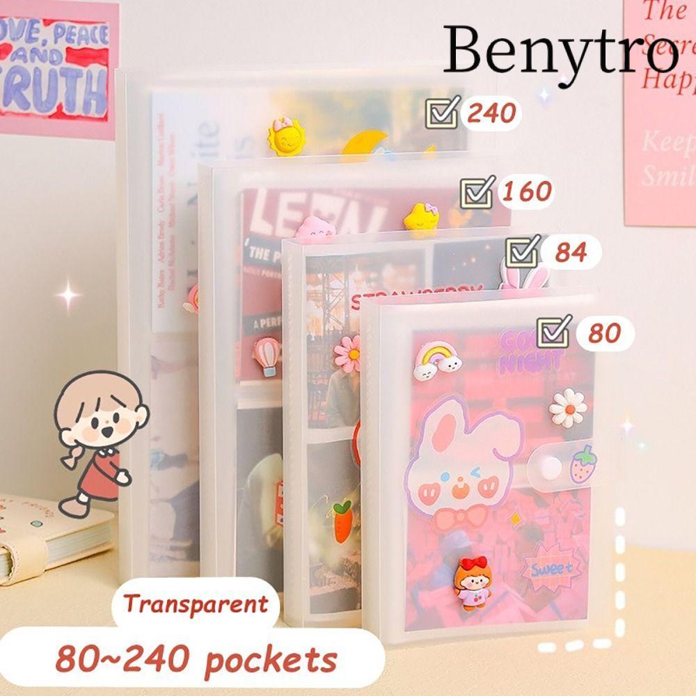 BENYTRO 1 Cái Album Ảnh, Trong Suốt Sưu Tập Sách Hình Ảnh Thẻ, Sáng Tạo 3 / 4 / 5 / 6 / 7 Inch PVC 80 / 160 Khe Cắm Photocard Chủ Thần Tượng Ngôi Sao