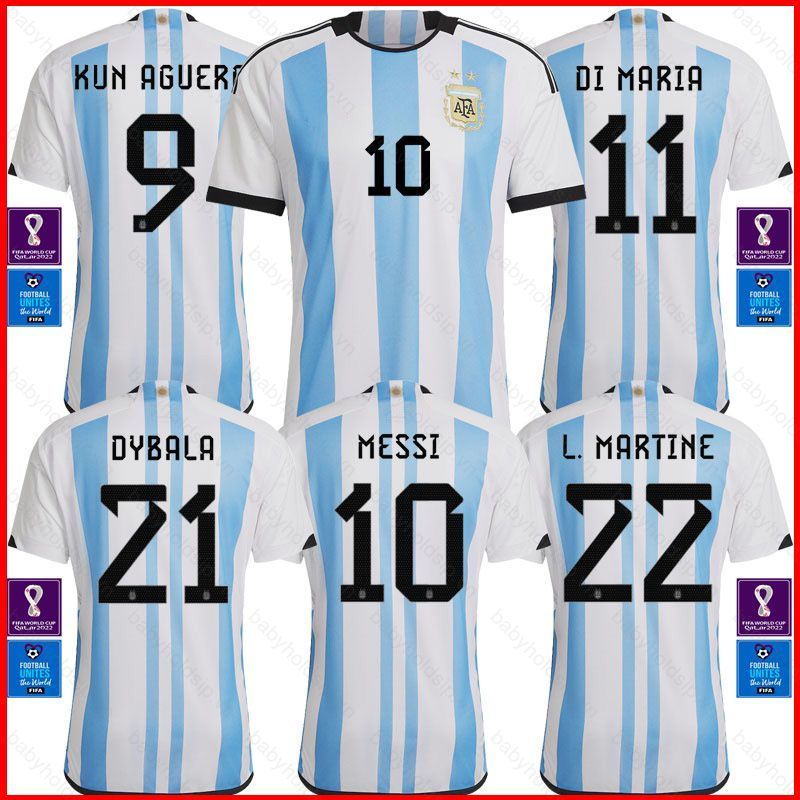 BS1 2022 World Cup Argentina Sân Nhà Áo Bóng Đá phiên bản chính thức của Messi và đồng đội