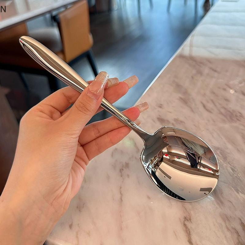 NS Siêu Lớn Tablespoons Kicthen Thép Không Gỉ Phục Vụ Thìa Phòng Ăn Chất Lượng Cao Thiên Thần Bạc Muỗng NS