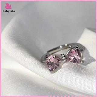 Eshylala Zircon Nhẫn Điều Chỉnh Nơ, Phù Hợp Làm Quà Tặng Cho Nữ Và Bé Gái