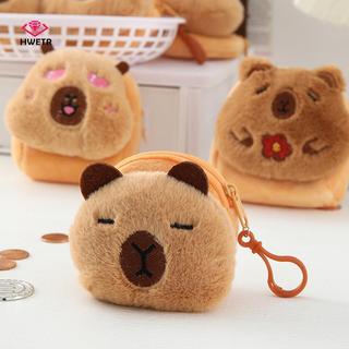 HWETR Sáng Tạo Mới Capybara Anime Sang Trọng Tiền Xu Thời Trang Kawaii Mini Ví Đựng Tiền Xu Tròn Hoạt Hình Túi Mặt Dây Chuyền