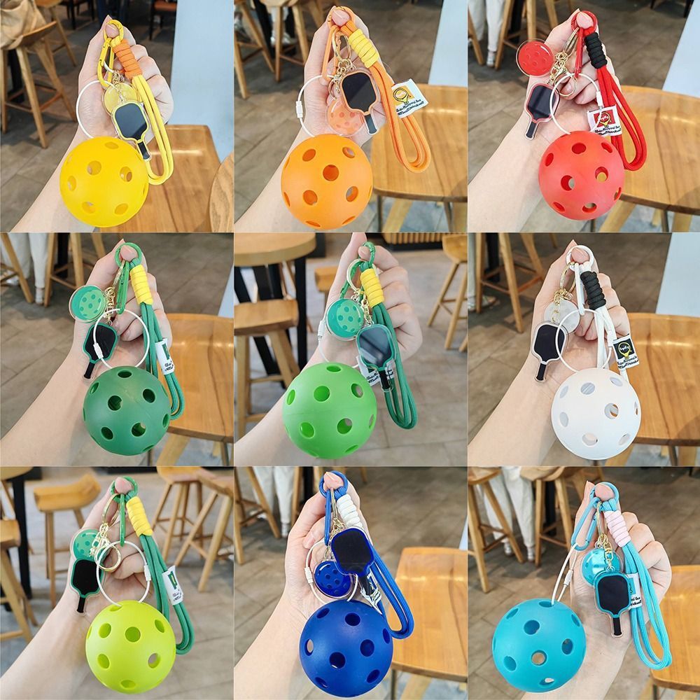 PWSEND Móc khóa mái chèo Pickleball, có dây buộc Mặt dây chuyền vợt Pickleball Acrylic, Phụ kiện túi đựng chìa khóa Pickleball có thể tháo rời sáng tạo