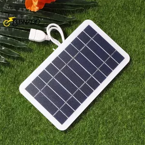 Bảng điều khiển năng lượng mặt trời 2W có USB Chống nước Đi bộ đường dài và cắm trại Pin di động Sạc điện thoại di động Bảng sạc ngân hàng 5V BVAH