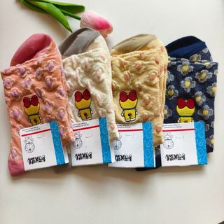 Tất thời trang nữ thêu họa tiết hoạt hình Doremon và Tinkerbell, ống cao đáng yêu