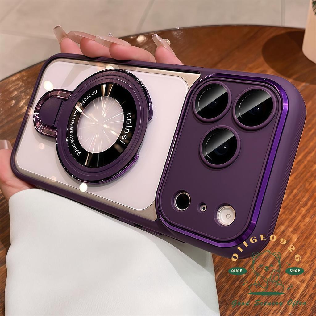 【 Ốp lưng iPhone17 】 Màu cam chống rơi giá đỡ từ tính nhạy cảm Vỏ điện thoại iphone17 Pro Max 16 15 14 13 cho vỏ iPhone Vỏ mềm silicon TPU chống sốc