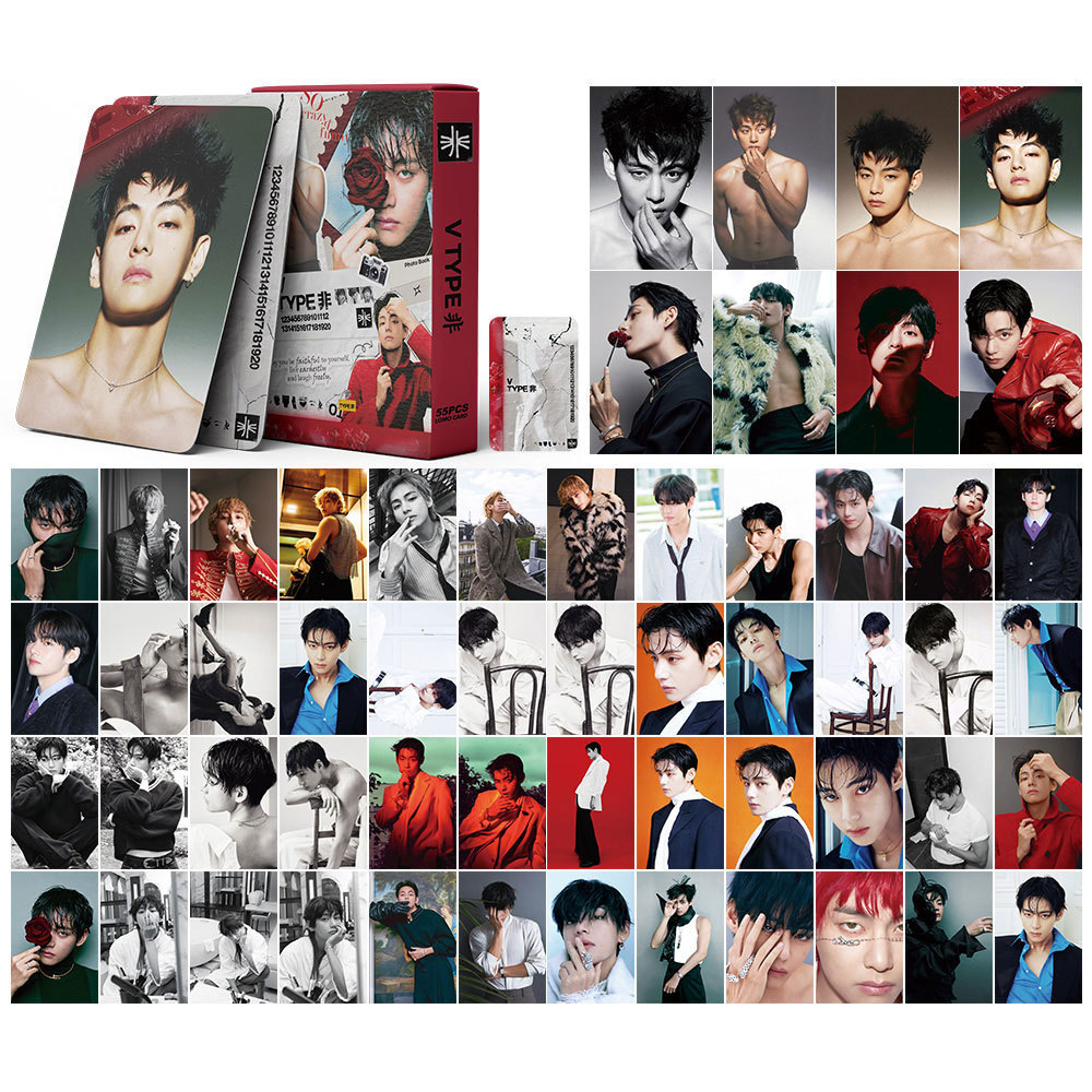 LINXX 55 Chiếc Lomo Cards BTS Kpop Boy Band Photocards Set Hàn Quốc Idol Fan Sưu Tập Thẻ Hallyu Ngôi Sao Kỷ Niệm Cho Người Hâm Mộ Quà Tặng Sinh Nhật Ngày Lễ Bộ Sưu Tập Kpop Thêu Sò