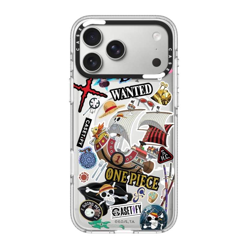 CASECASE X ONE PIECE Luffy Gears Evolution Sticker Case HỒNG CAMERA RING EDITION Tác động Vỏ hút từ trong suốt cho IPhone 17 / 16 / 15 / 14 / 13 Pro Max Air với bao bì cao cấp
