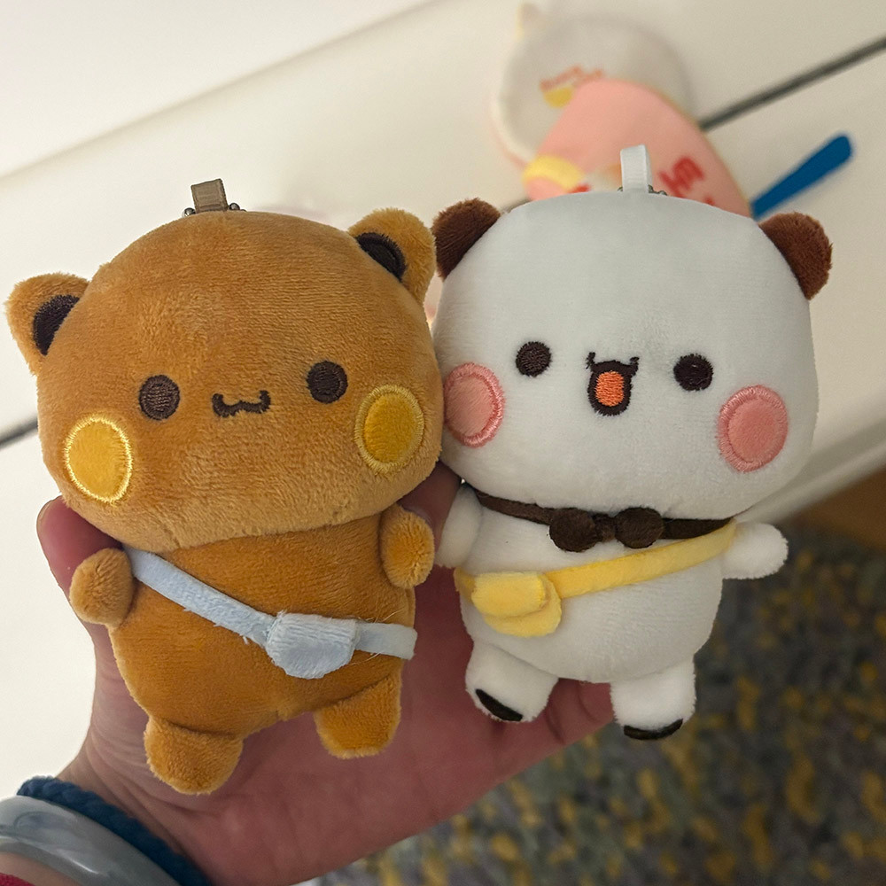 12cm Yier Bubu và Dudu Sang Trọng Móc Khóa Búp Bê Nhồi Bông Mềm Bé Gái Túi Thời Trang Treo Trang Trí Trang Trí