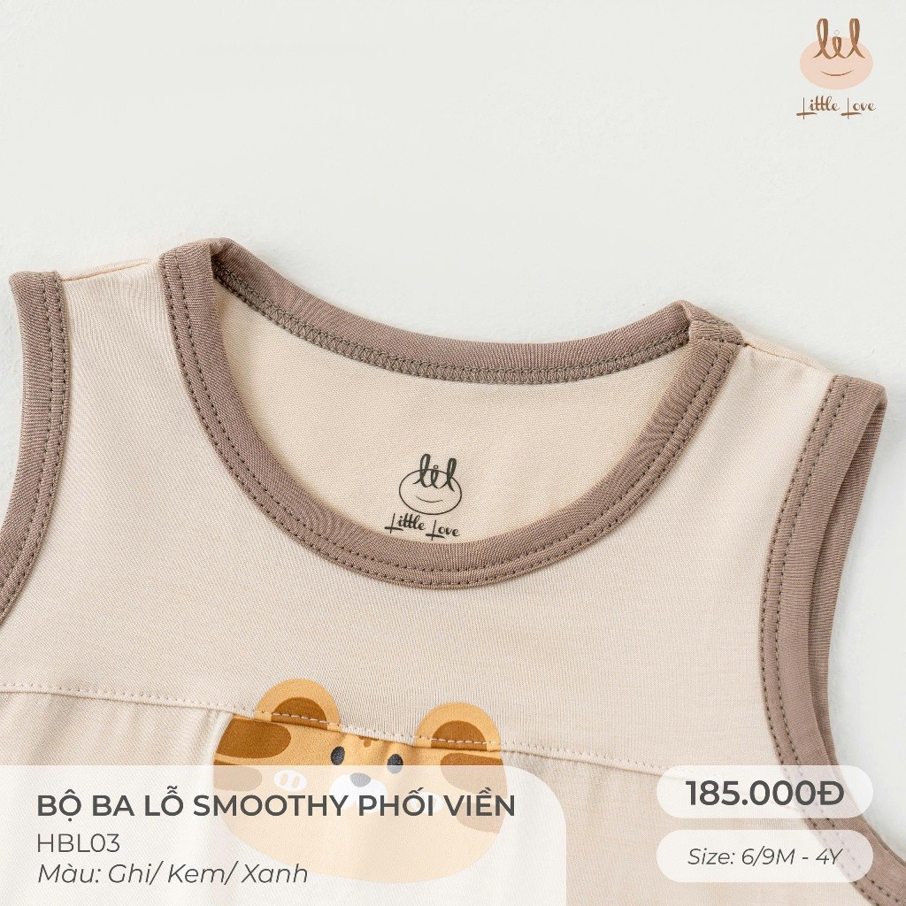 Bộ Ba Lỗ cộc tay Vải Sợi tre [ Siêu Mềm, Mát, Mịn Co Dãn Và Thấm Hút Mồ Hôi Tốt] Size ch bé từ 6M - 4Y (HBL03)