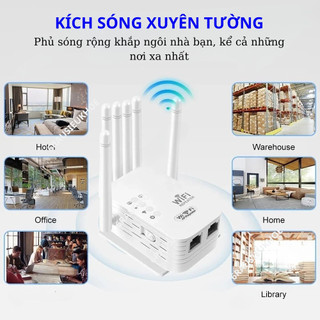 2026 Kích sóng wifi 6 râu tốc độ cao 300Mbs, không dây. Kích sóng yếu thành sóng khỏe giảm giật lag mất sóng