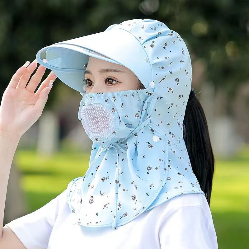 Mũ Chống Nắng Trùm Đầu Có Kính Dẻo Chống Bụi Thoáng khí mẫu mới