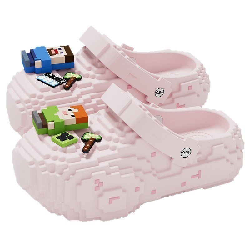 [Aria] EVA Khối Xây Dựng Pixel Hoạt Hình Lỗ Giày Sandal Đi Chơi Không Dính Chân Cặp Đôi Kháng Khuẩn Chống Trơn Trượt Dor