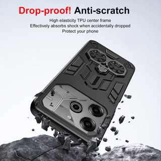 Dành Cho Tecno POVA 6 / 6 Pro 5G Ốp điện thoại Cứng Có Giá Đỡ Vòng Loại Kéo Chống Sốc Nâng Cạnh Mỏng Bao