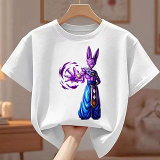 Dragon Ball Beerus Hoạt Hình Anime Trẻ Em Áo Sơ Mi In Đồ Họa Thường Ngày Mặc Đi Học Trang Phục Bé Trai Bé Gái