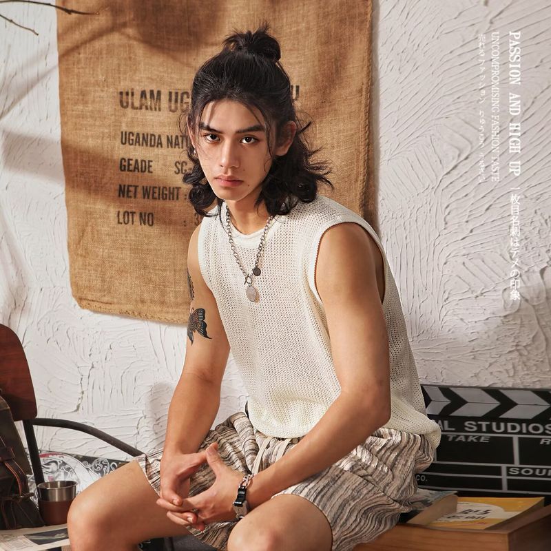 Áo len không tay style boho mát mẻ dành cho nam mùa hè