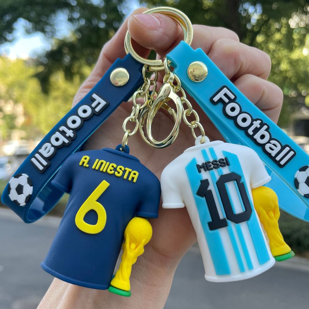 2026 Bóng Đá World Cup Messim Bape Hoạt Hình Jersey Móc Khóa Ba Lô Mặt Dây Chuyền Quà Tặng Nhỏ