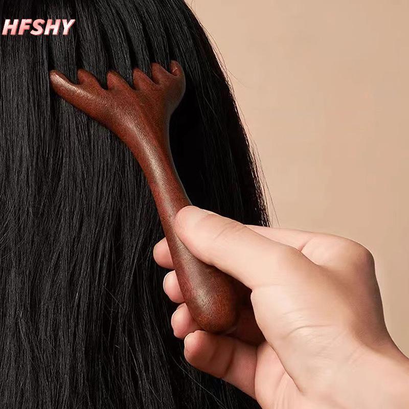 HFSHY Răng Rộng Tay Cầm Dài Lược Kinh Tuyến Dụng Cụ Ba Scratcher Spa Cầm Tay Kinh Tuyến Massage Lược Chăm Sóc Tóc VN
