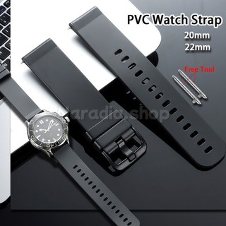 Dây đeo đồng hồ bằng nhựa PVC phát hành nhanh 20 / 22mm để thay thế dây đeo đồng hồ cổ điển cho thể thao dành cho nam nữ Dây đeo cổ tay