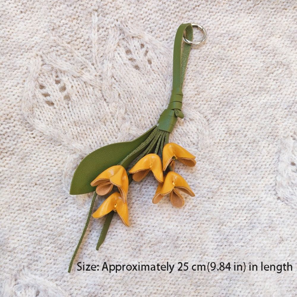 JIMMYCHOOEC Tulip Bó Hoa Da Mặt Dây Chuyền, Móc Treo Handmade Hoa Pu Móc Khóa, Hợp Thời Trang Sáng Tạo Hoạt Hình Túi Mặt Dây Chuyền Trang Trí