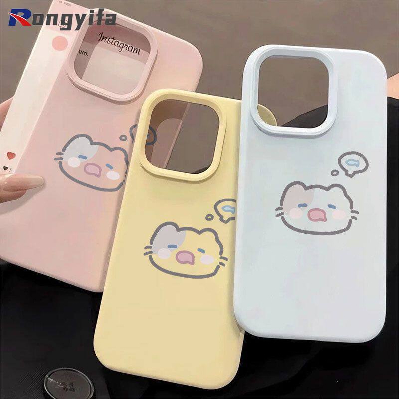 Ốp Điện Thoại Mèo Hoạt Hình Cho OPPO A96 A79 2023 A78 A58 A58x A77 A57 2022 A56 A56s A55 A55s A53s 5G Vỏ Màu Kẹo Dễ Thương Ngộ nghĩnh Mờ Chống Sốc Ốp Lưng Mềm