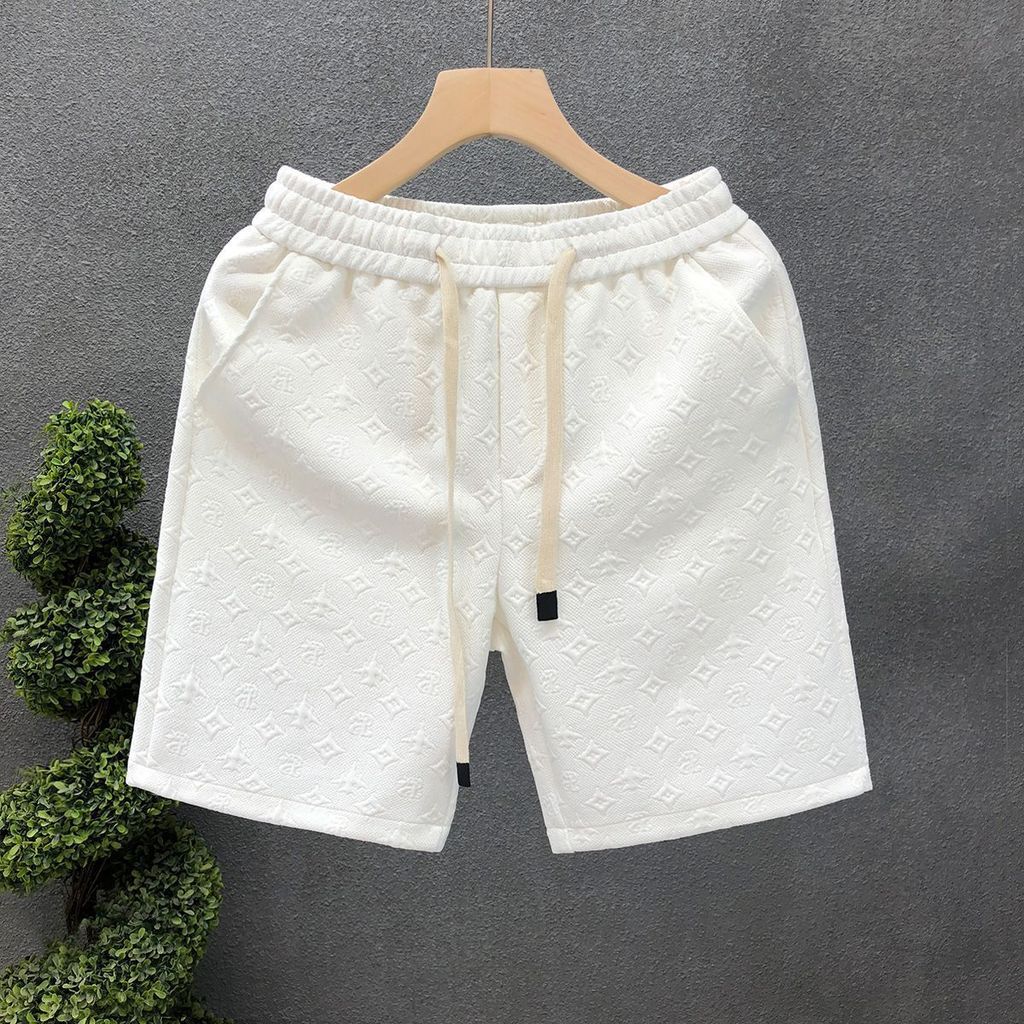 Quần short thể thao nam màu trơn có thắt lưng
