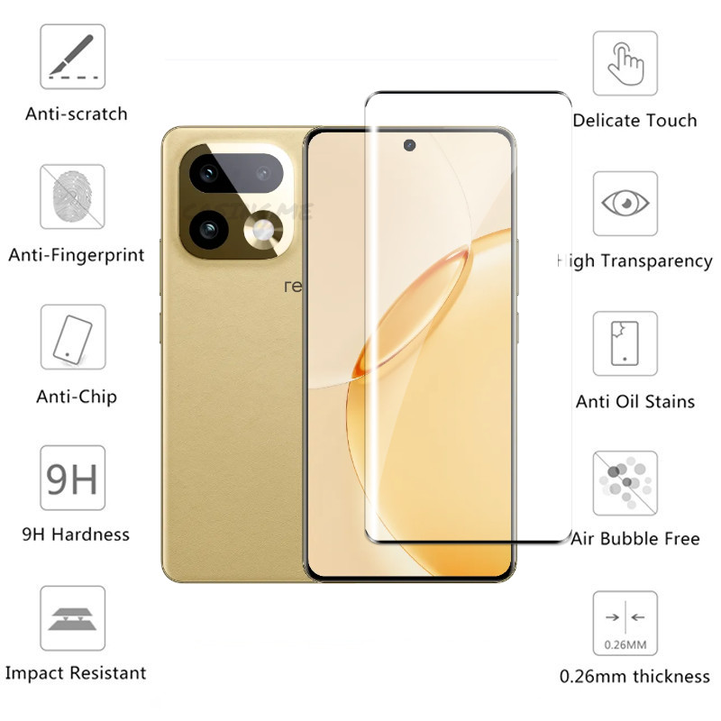 Realme 16 Pro + 5G 2026 Phim Bảo Vệ Màn Hình 2 Trong 1 Cho Realme 16 Realme16Pro + Realme16 16Pro + 16x 16T Pro Plus + 4G 5G 2026 Full Cover Kính Cường Lực Mặt Trước Ống Kính Mặt Sau